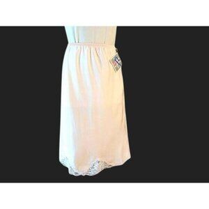 Vintage Epitome Pink Peach Half Slip Size M Lace NOS Burlington Bon Marche